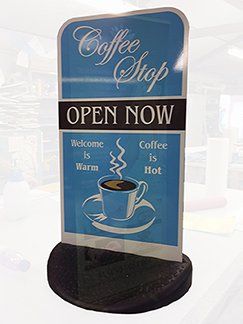 Small double sided freestanding pavement sign