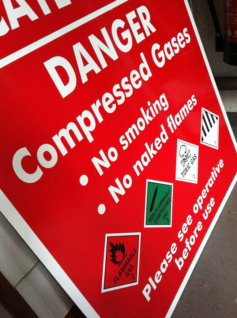 Large safety sign