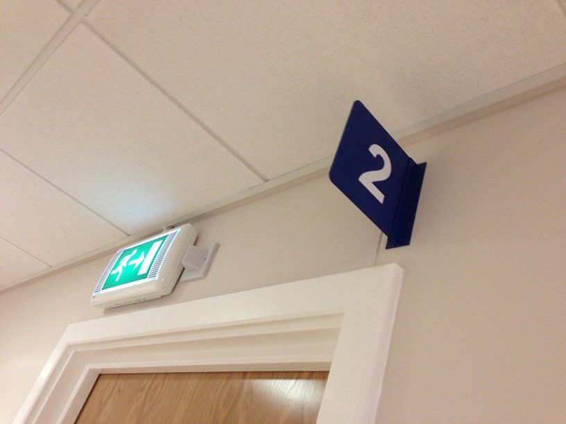 Projecting room identifier