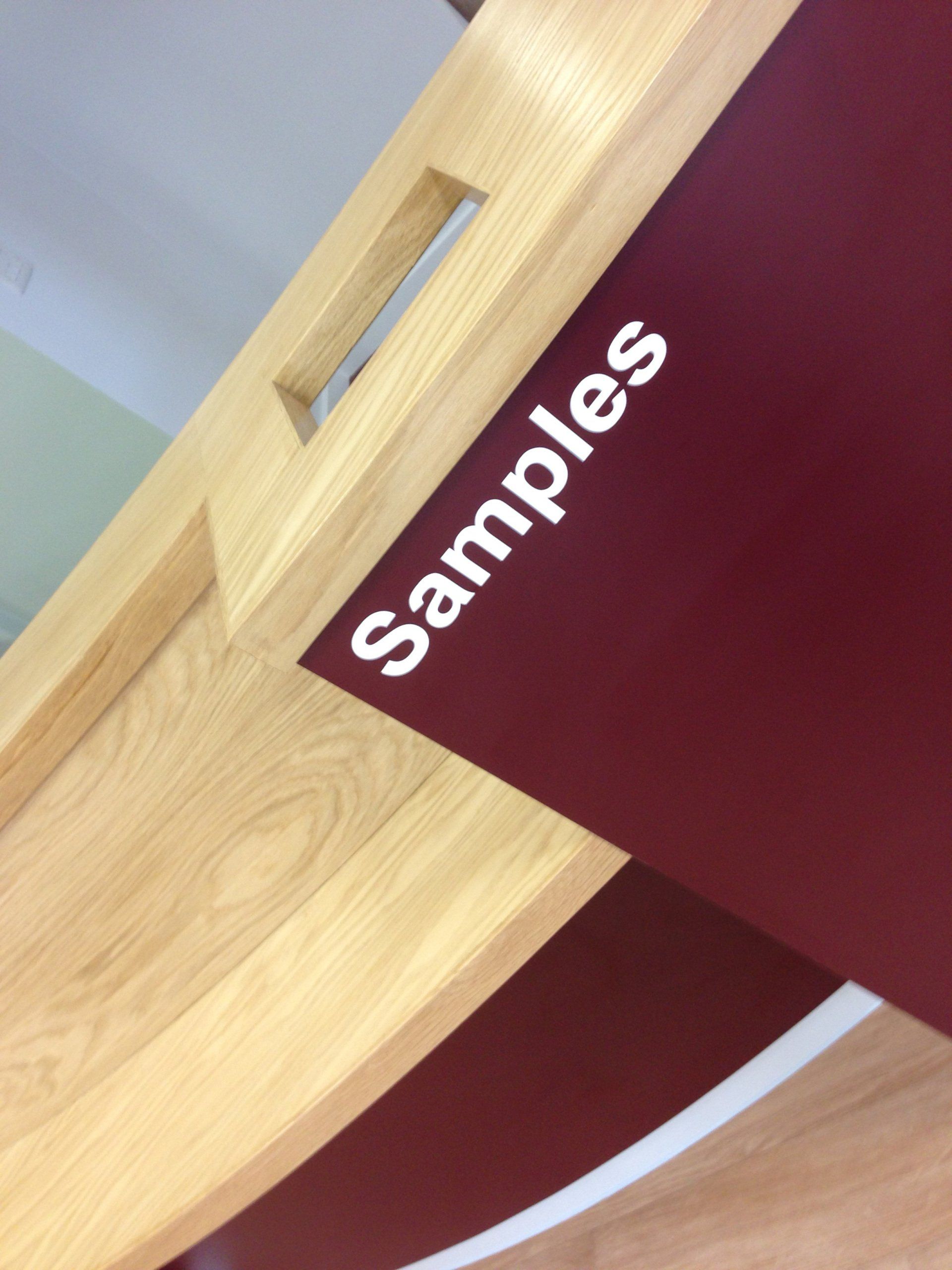 Matt vinyl graphics for surgery reception desk