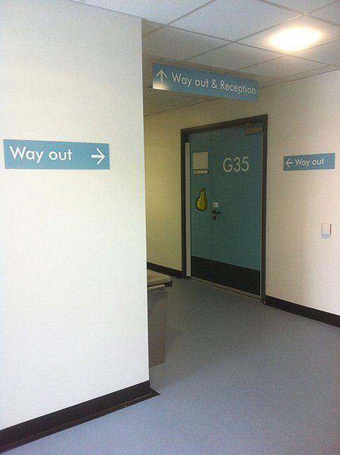 Anti-glare wayfinding signs