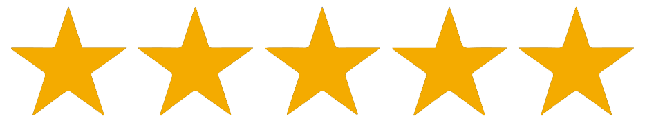 Five gold stars, representing a high rating or excellent quality.