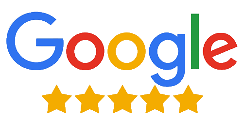 Google logo with four gold stars.