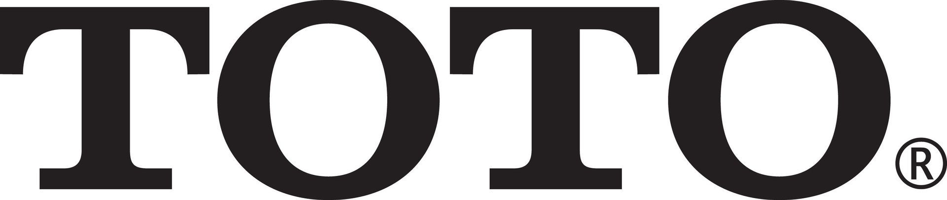 The TOTO logo in black, the last "O" has a small circled "R."
