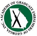 The logo for the academy of graduate embalmers of georgia
