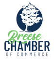 A logo for the breese chamber of commerce with a tree in a circle.