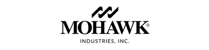 A black and white logo for mohawk industries inc.