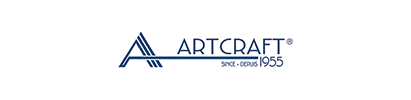 A logo for artcraft is shown on a white background