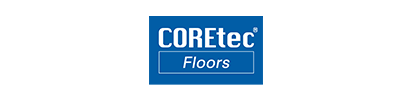A blue sign that says coretec floors on it