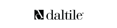 A black and white logo for daltile on a white background
