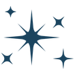 A group of blue stars on a white background.