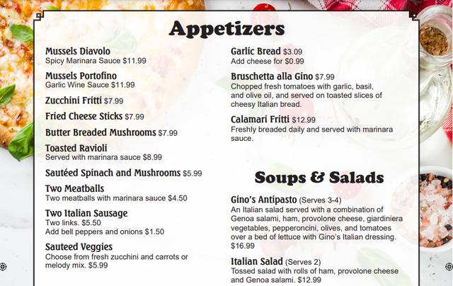 Lunch Specials | Round Rock, TX | Gino's