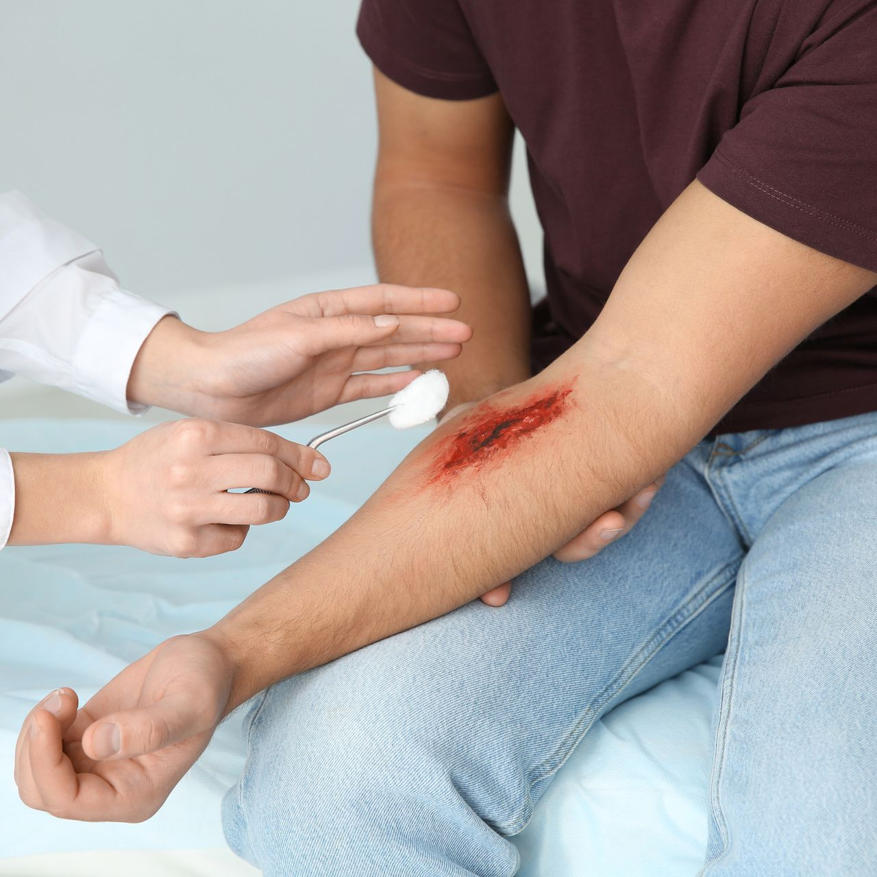 Patient getting a travel vaccination at Ashworths Clinic, Ashford.