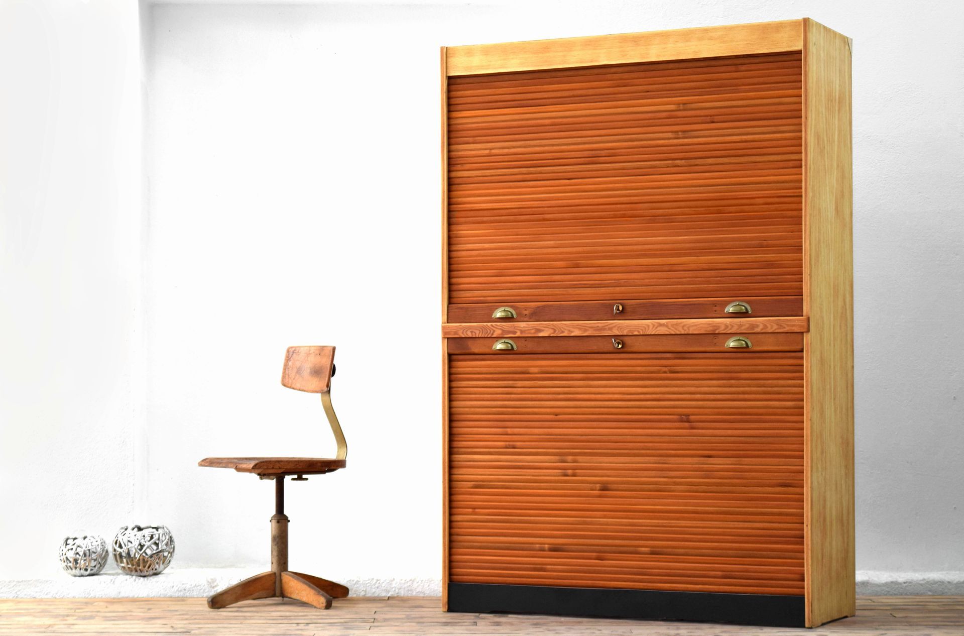 Rollladenschrank Groß Mid Century Alt Büroschrank Aktenschrank Vintage Bauhaus Loft