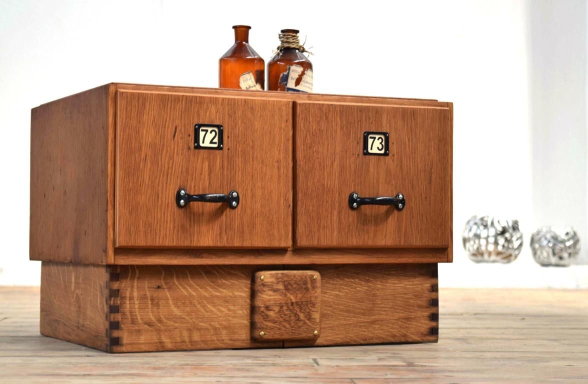 Schubladenschrank Eiche Antik Vintage Apothekerschrank Uhrmacher Alt Loft Klein Holz
