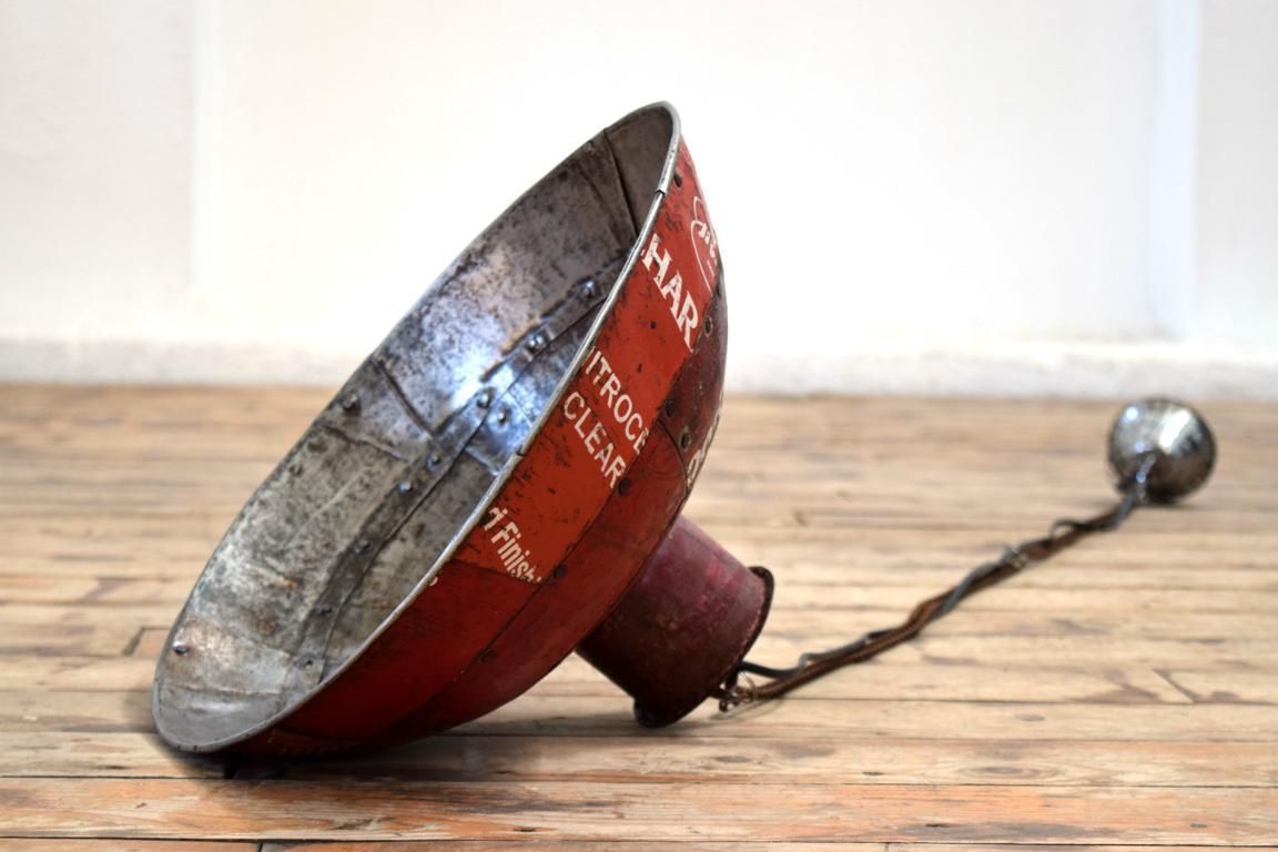 Lampe Antik Rot Metall Spengler Alt Loft Vintage Hängelampe Fabrik Design Steampunk