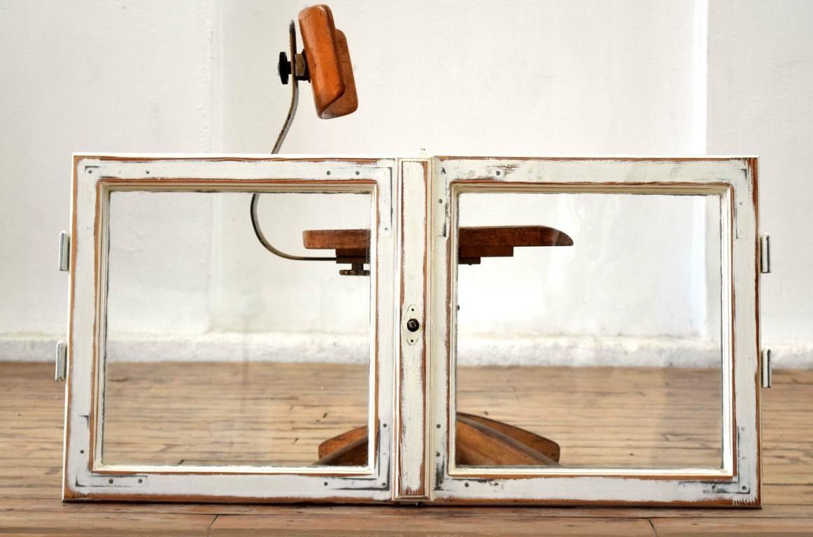 2x Holzfenster Antik Alt Vintage Shabby Weiß Deko Landhaus Weiß Fensterflügel