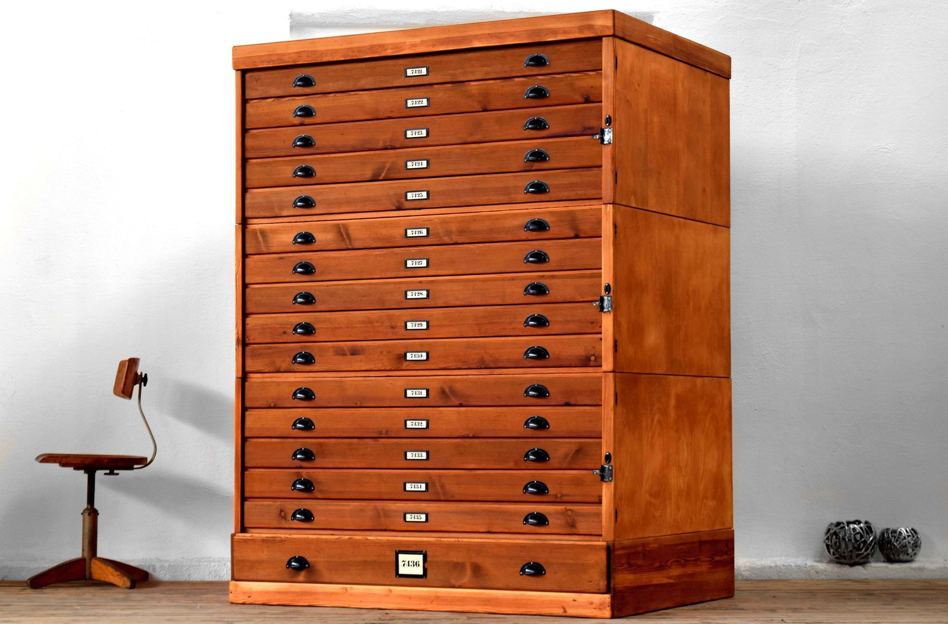 Planschrank A0 Schubladenschrank Holz Alt Zeichnungsschrank Alt Vintage Grafikschrank