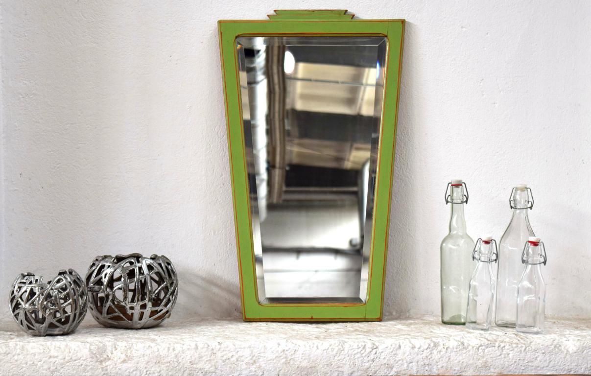 Spiegel Mid Century Alt Grün Antik Shabby Vintage Alt Wandspiegel Groß Rockabilly