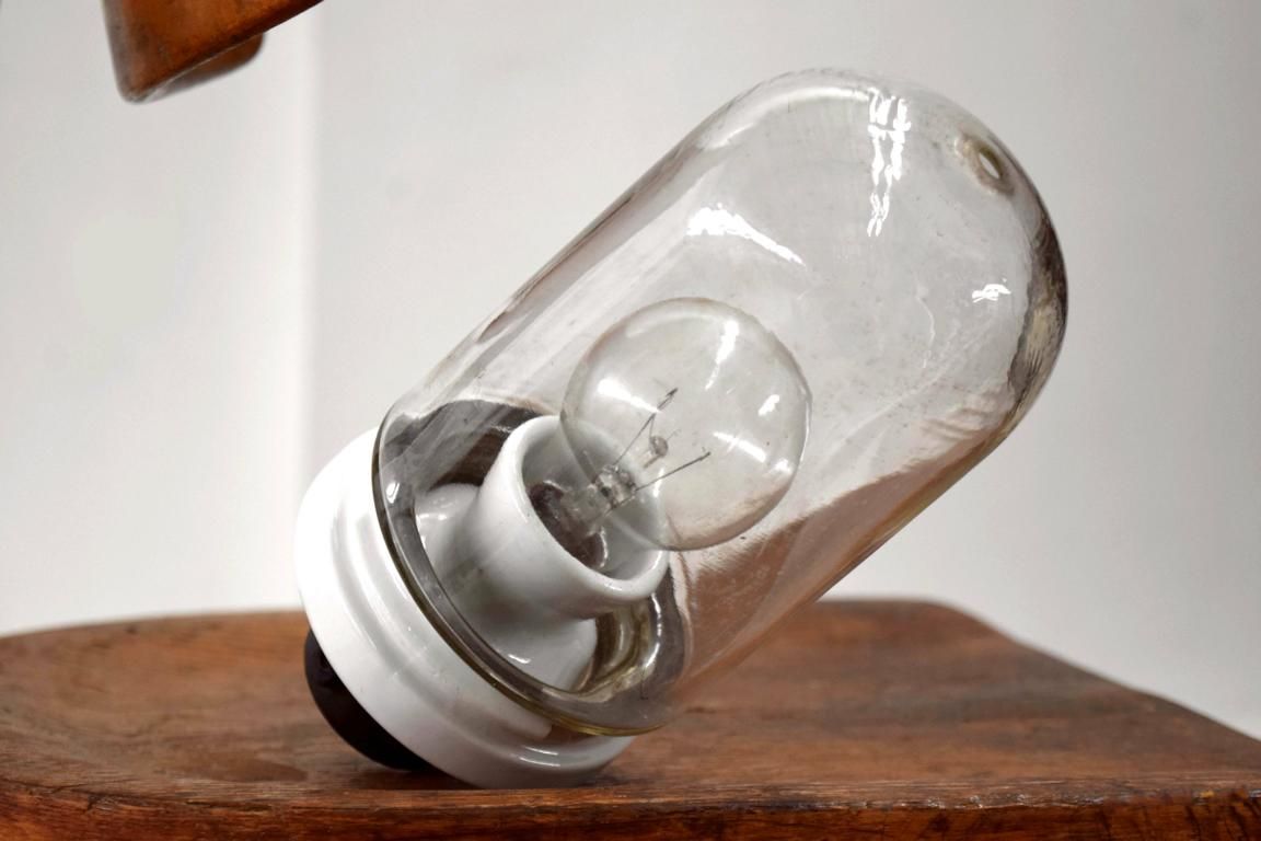 Glaskolbenlampe Hoflampe Antik Alt Keramik Loft Hängelampe Fabriklampe Vintage