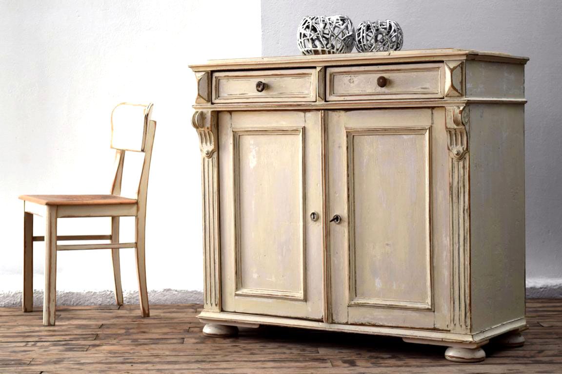 Schrank Shabby Weiß Apotheker Antik Alt