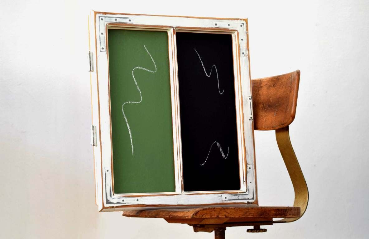 Kreidetafel Schreibtafel Wandtafel Antik Holz Alt Vintage Blackboard grün schwarz