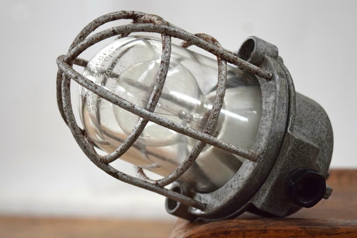 Schiffslampe Klein Antik Alt Vintage Gitterlampe Hängelampe Loft EOW Ex Lampe
