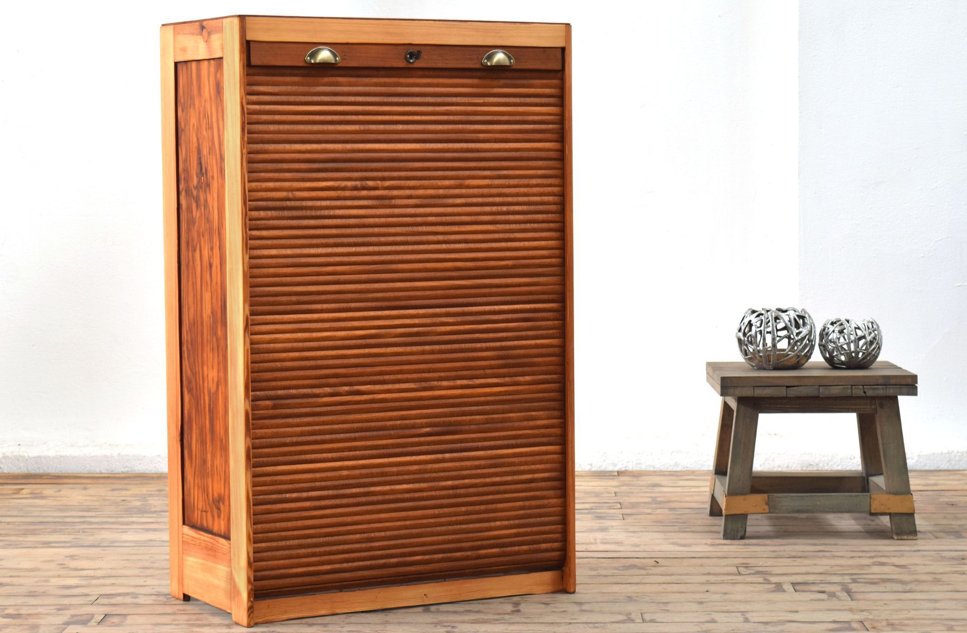 Rollladenschrank Antik Holz Alt Aktenschrank Vintage Büroschrank Rolladenschrank