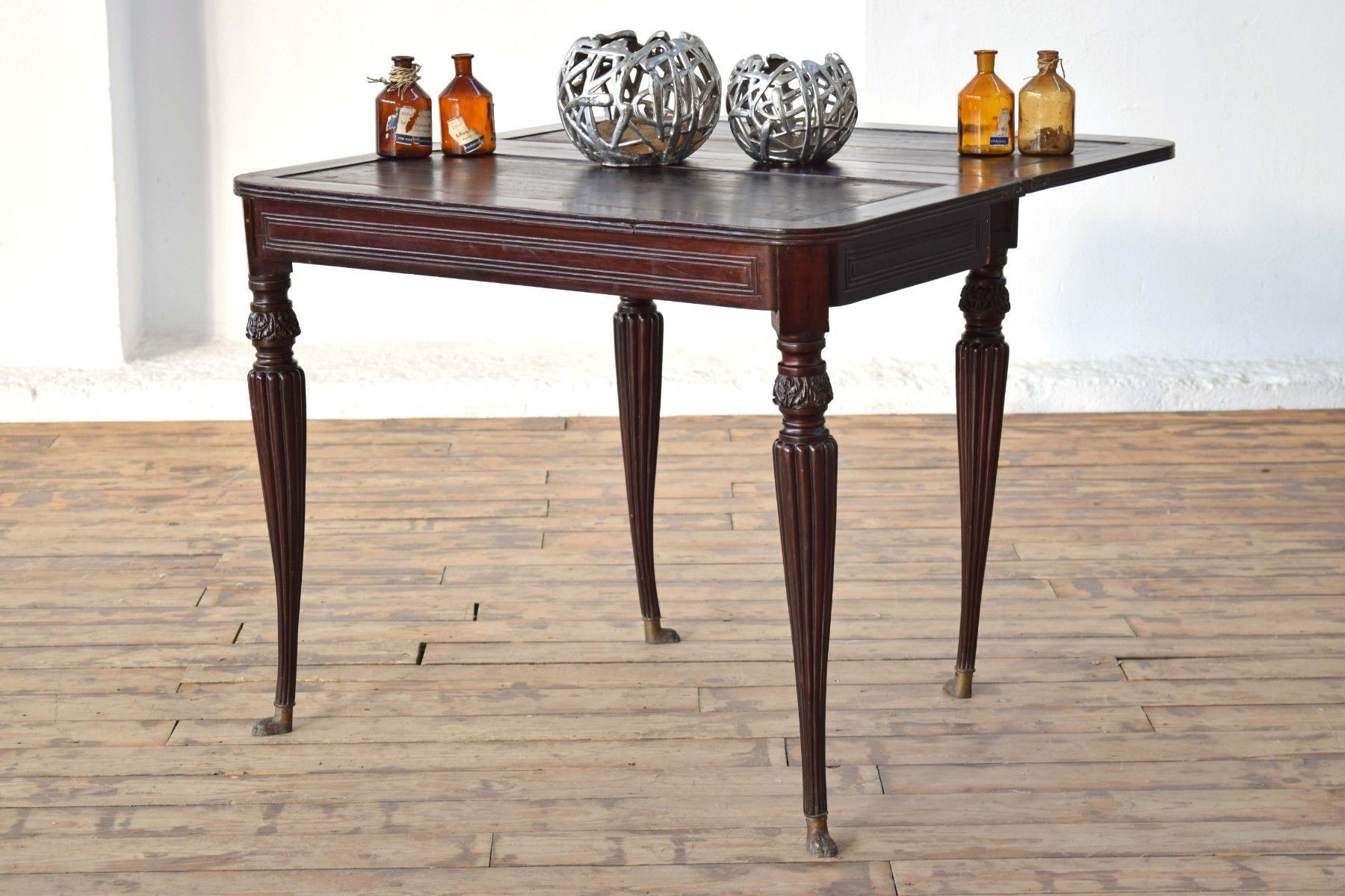 Tisch Antik Dunkel Vintage klappbar Konsolentisch Alt Sideboard Antik Gründerzeit