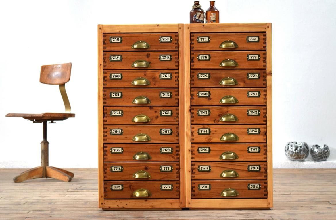 Apothekerschrank Schubladenschrank Antik Alt Holz Vintage