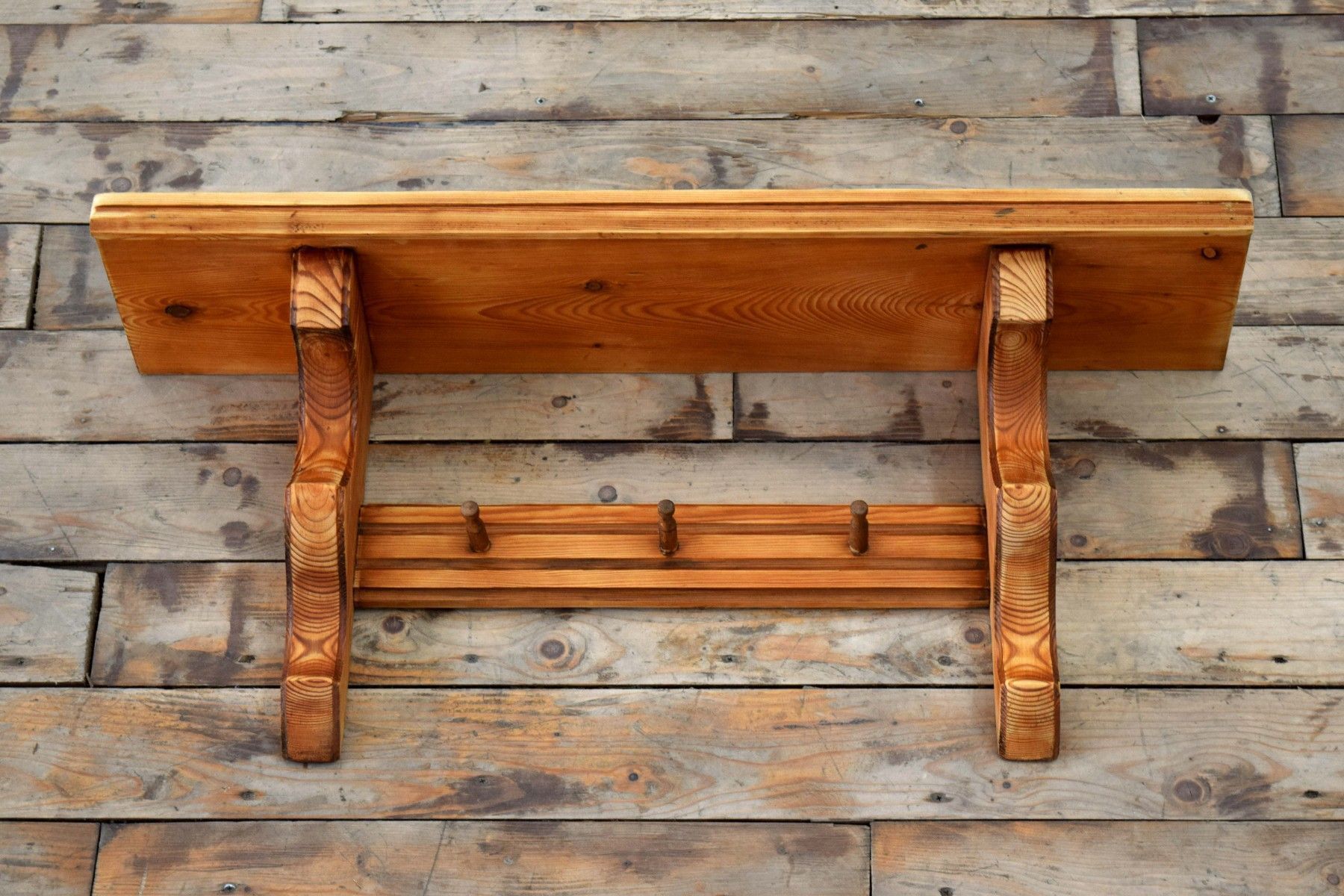 Wandgardarobe mit Hutablage Rustikal Holz Antik Alt Gründerzeit Regal Vintage Groß