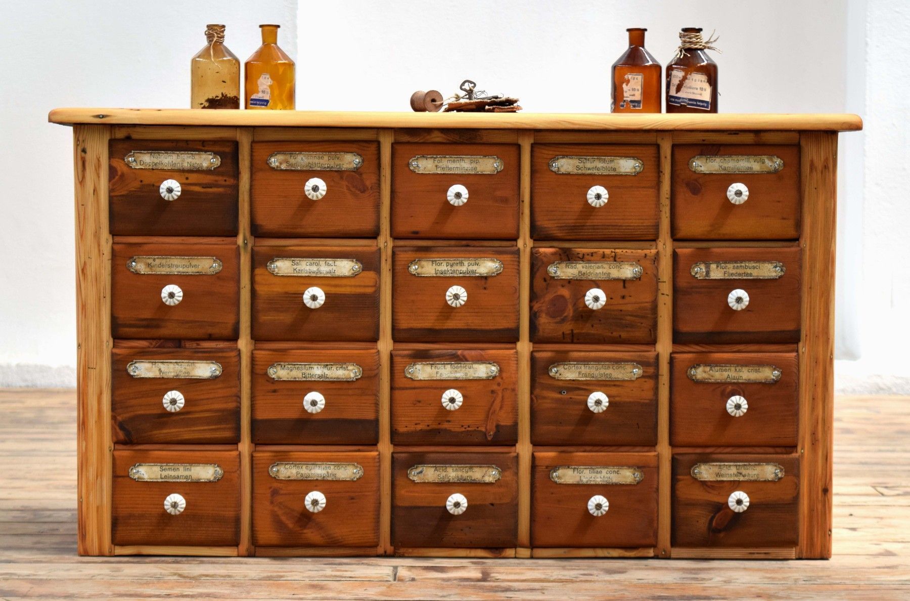 Schubladenschrank Shabby Antik Apothekerschrank Holz Alt Landhaus Vintage Sideboard