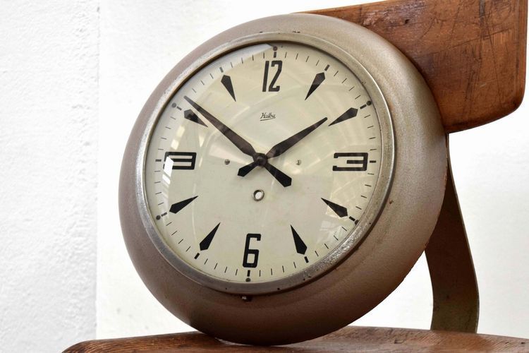 Wanduhr Fabrikuhr Bakelit Halba Antik Bahnhofsuhr Uhr Alt Vintage Rund Mid Century