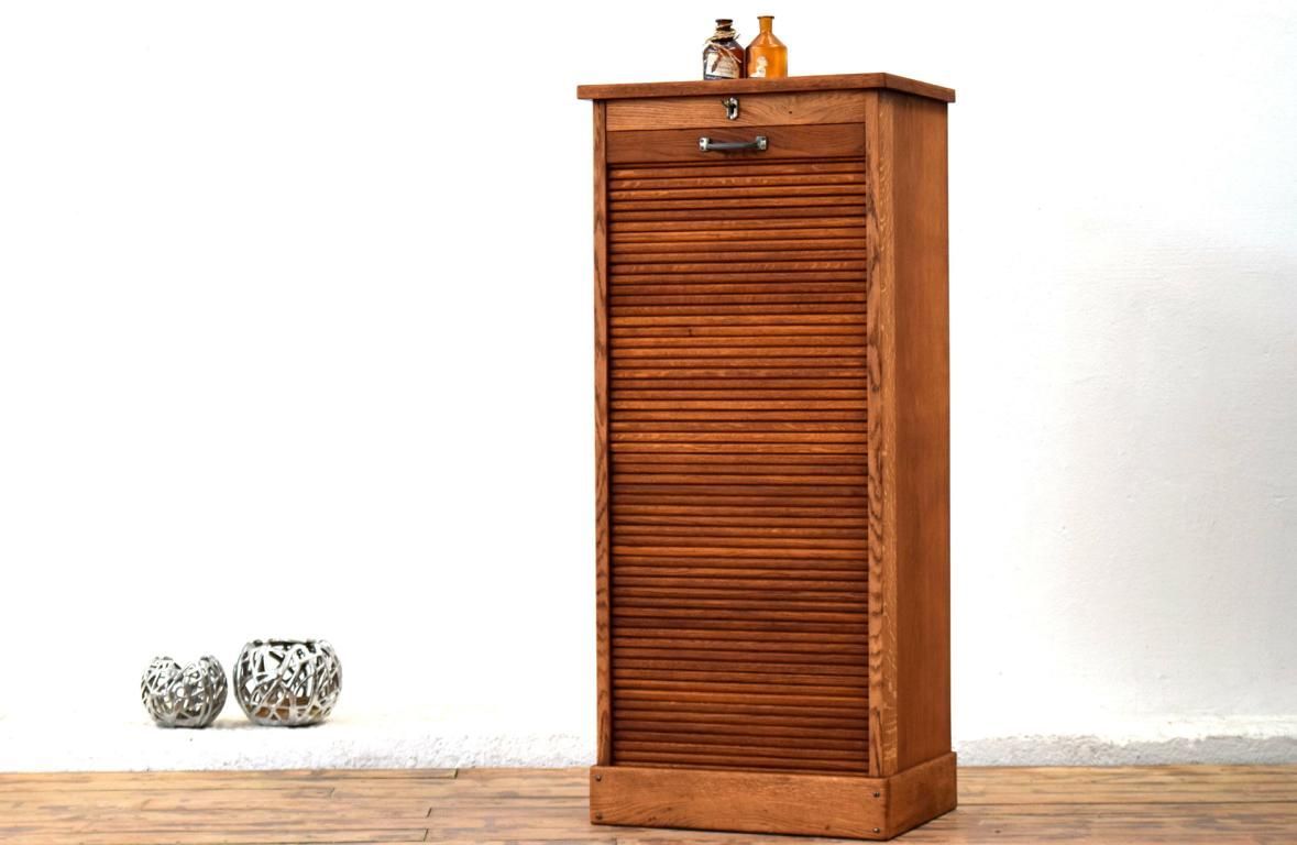 Rollladenschrank Holz Alt Aktenschrank Vintage Aktenschrank A4 Antik Eiche massiv