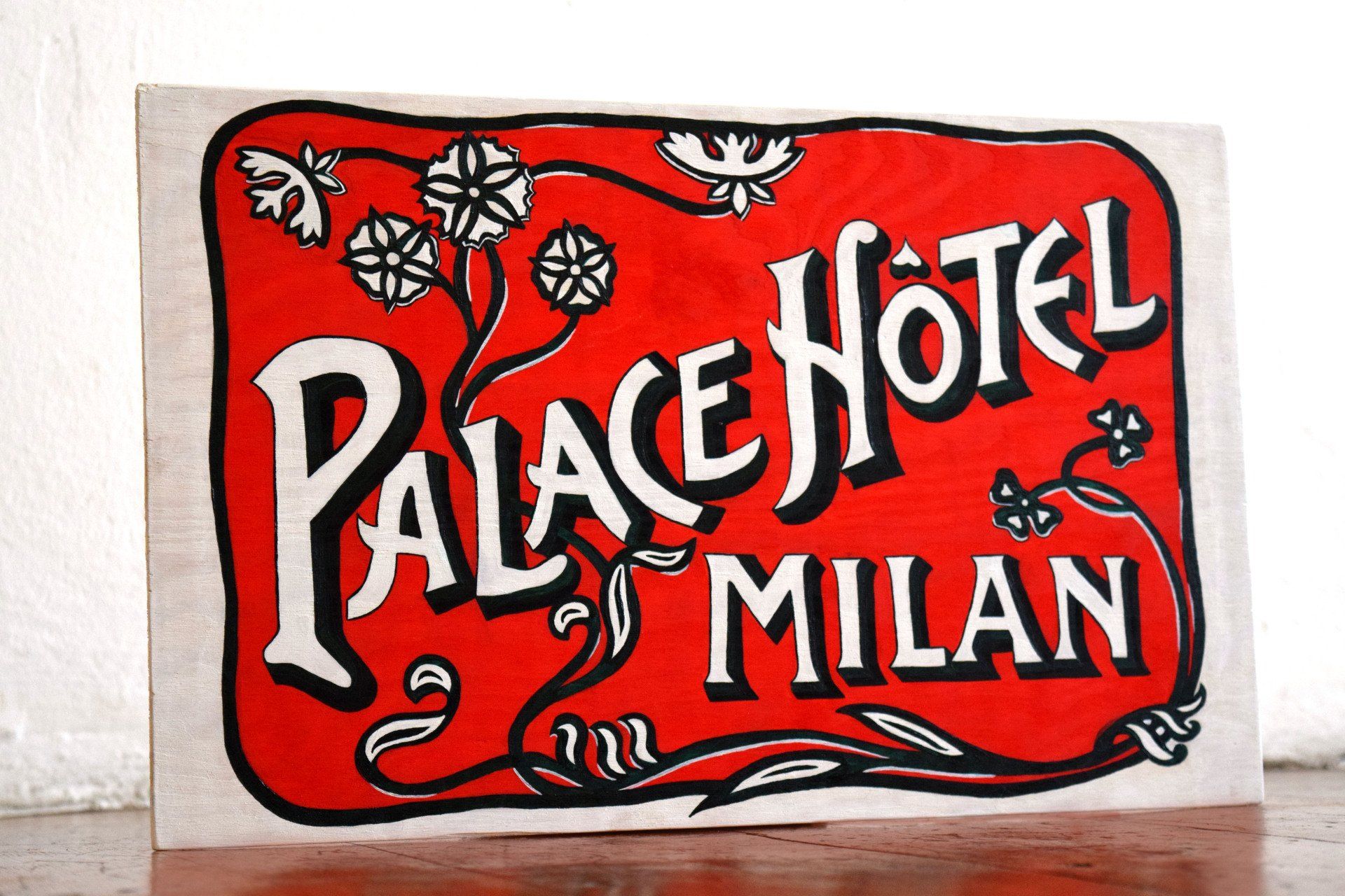 Schild handgemalt 27 x 44cm Groß 