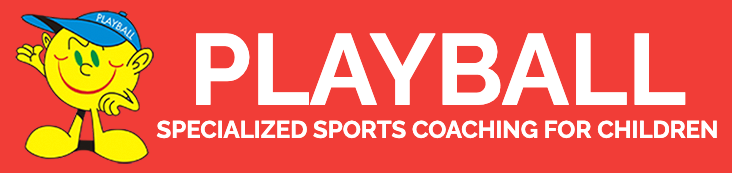 A logo for playball specialized sports coaching for children