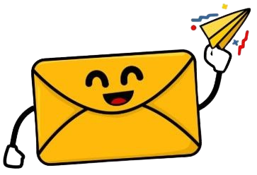Happy Yellow Envelope Character Throwing a Paper Airplane — MBK Electrical Contractor  In Blayney, NSW