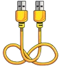 Two Yellow USB Cables Looped Together — MBK Electrical Contractor  In Blayney, NSW