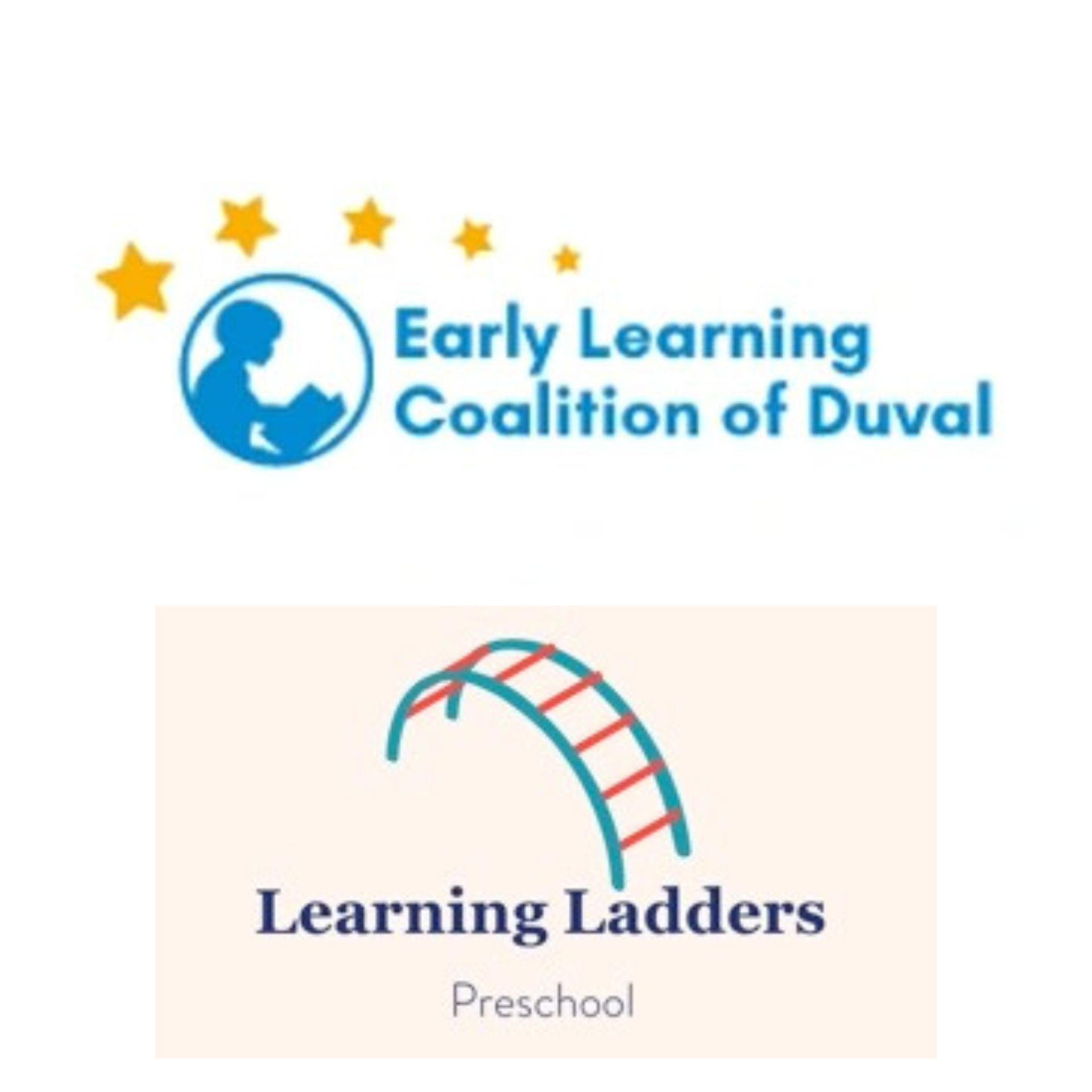 A logo for early learning coalition of duval and learning ladders preschool