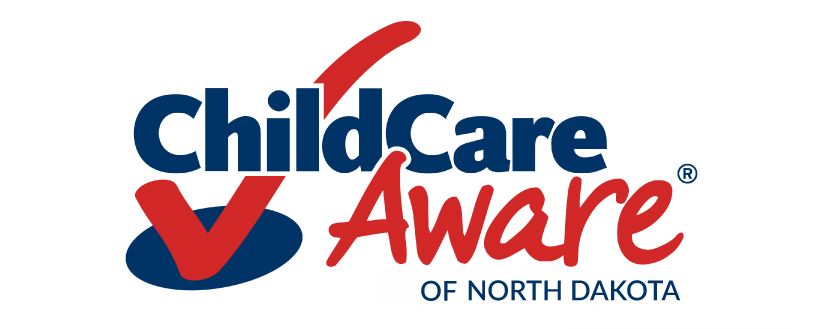 The logo for childcare aware of north dakota