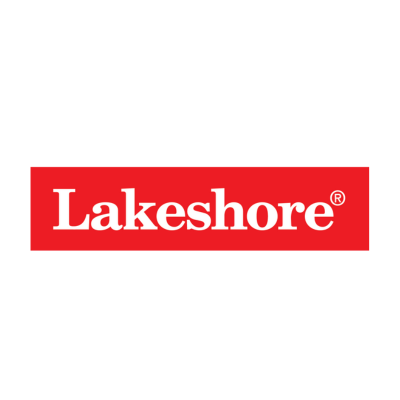 The lakeshore logo is red and white on a white background.