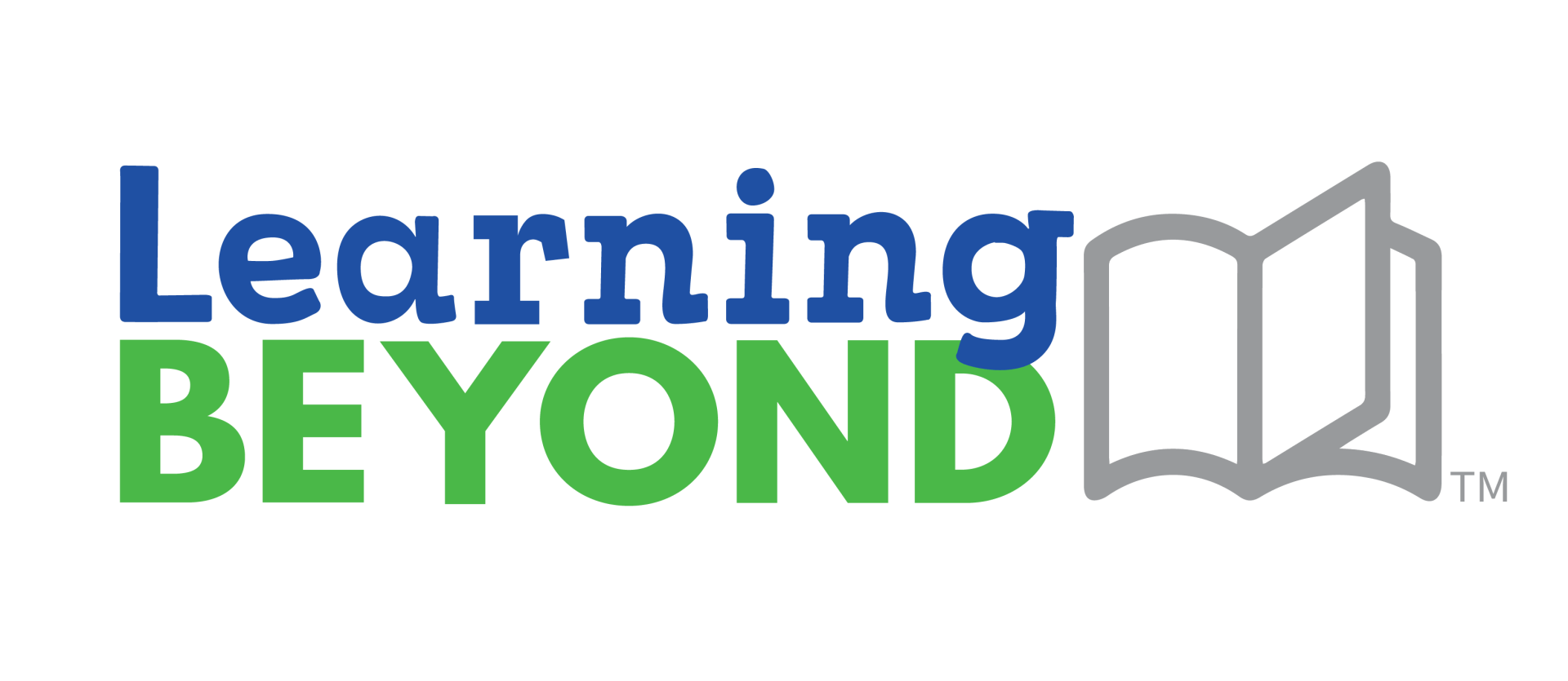 The logo for learning beyond has a book on it.