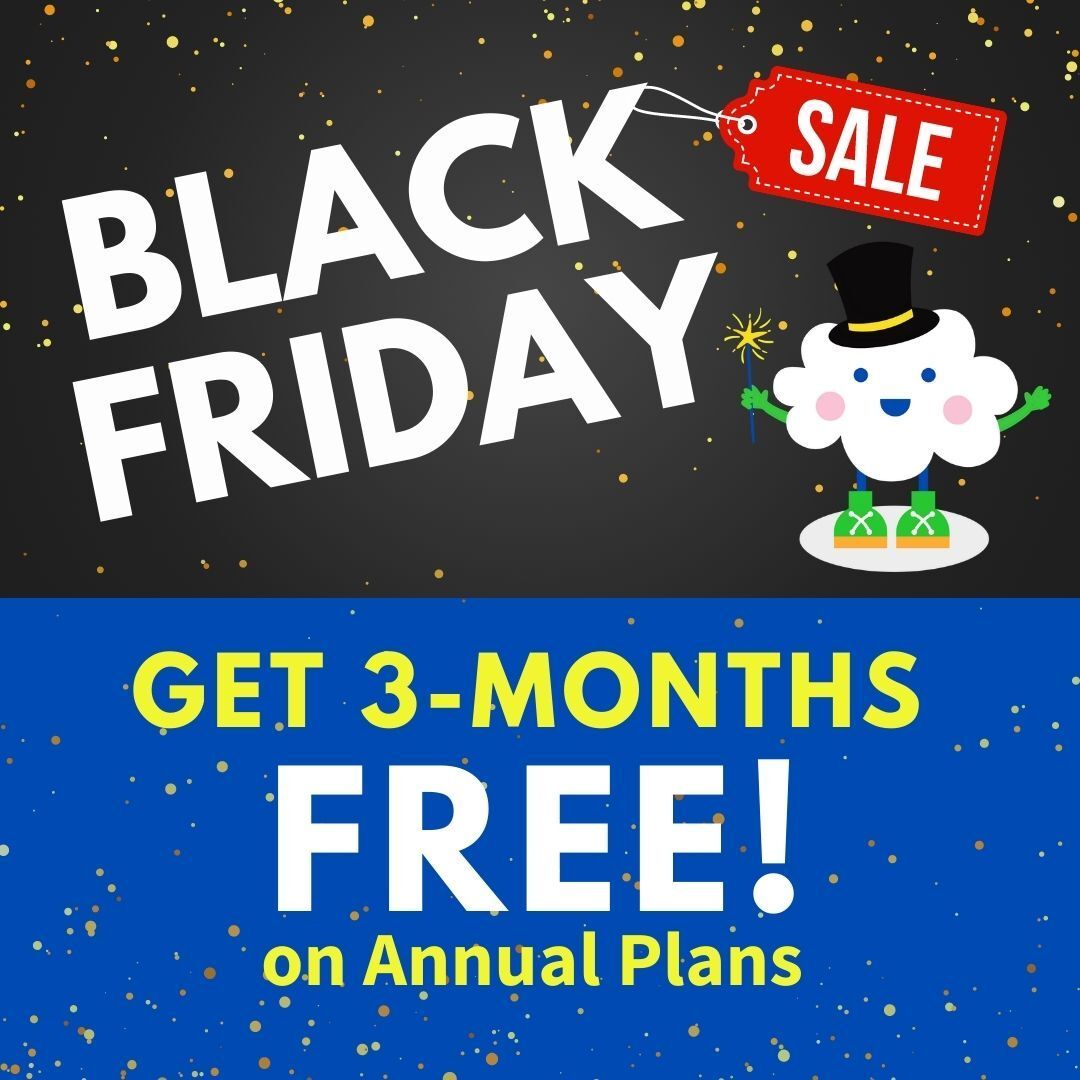 Black friday sale get 3 months free on annual plans