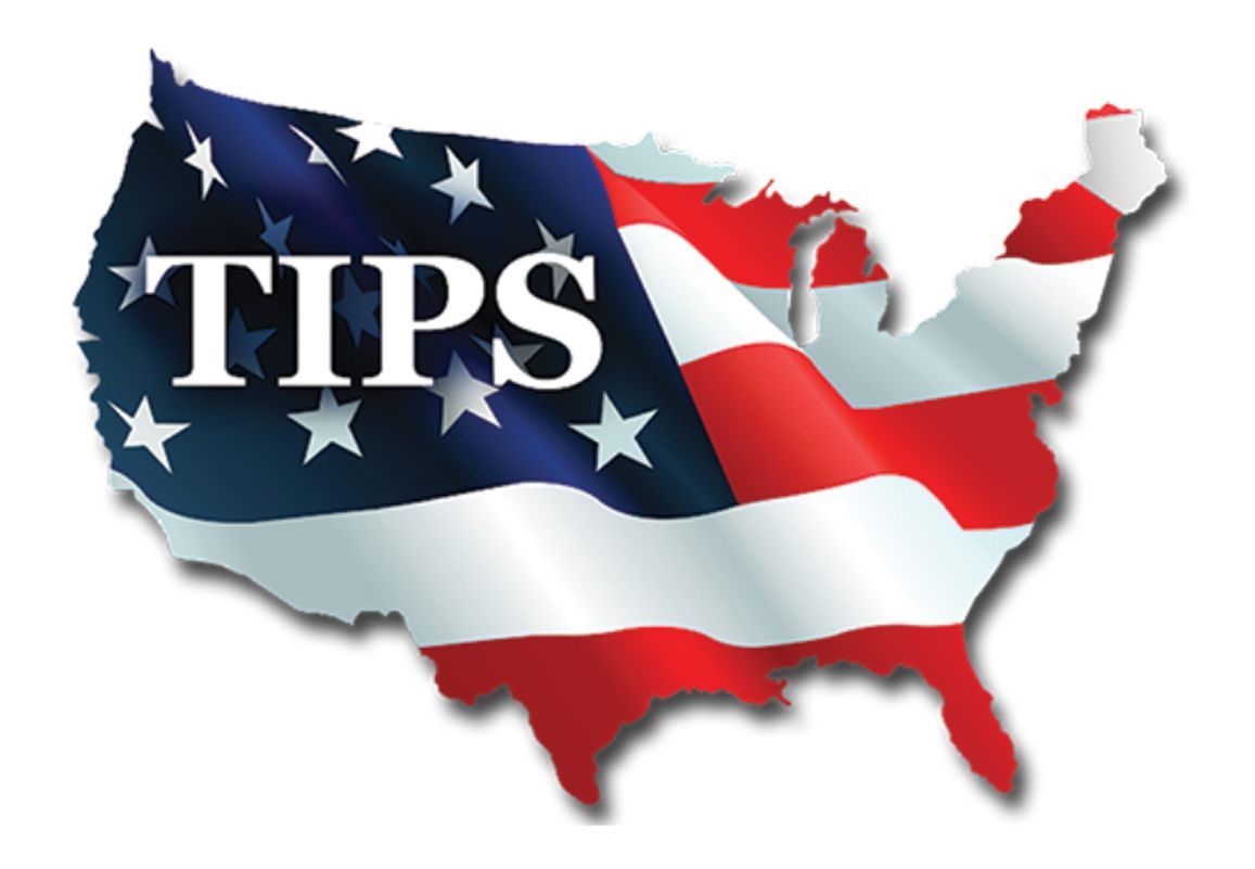 A map of the united states with the words tips on it