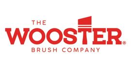The wooster brush company logo is red on a white background.