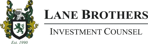 A logo for lane brothers investment counsel with a coat of arms