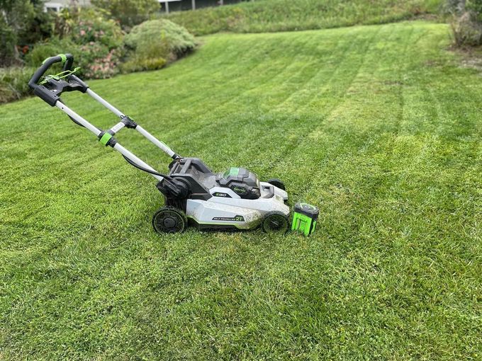 White Lawn Mower Machine On A Grass - Arcata, CA - Ciotti Yard Maintenance