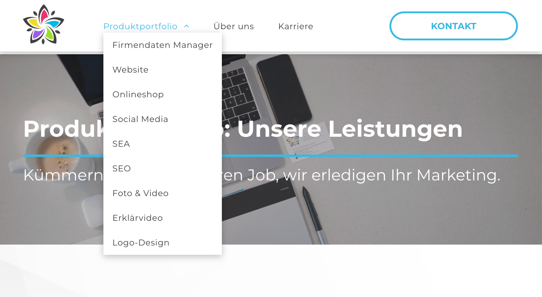 Beispiel Submenu Website