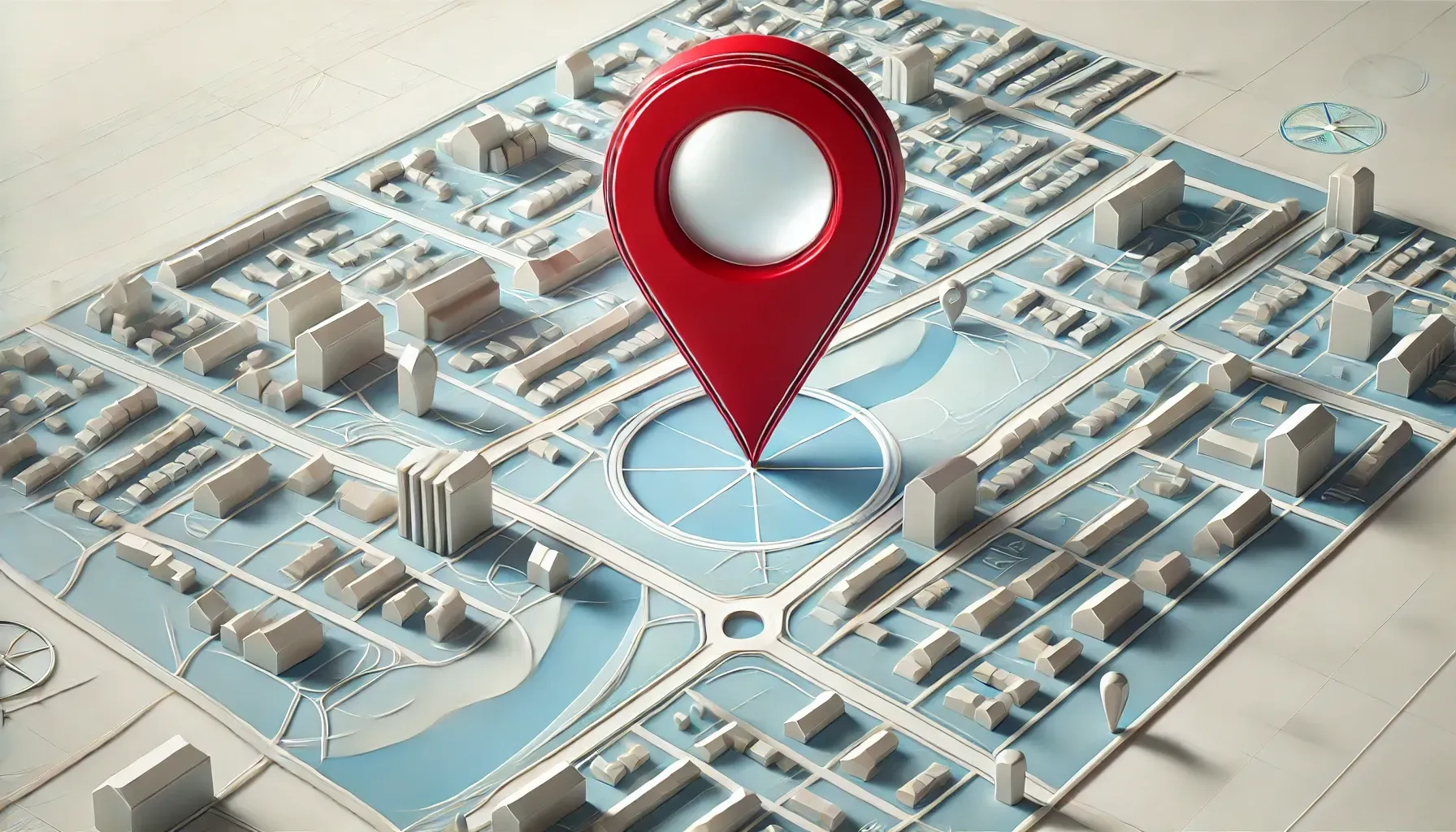 Illustration einer Karte mit roten Map-Pin, symbolisierend die Fokussierung auf Local SEO 2025