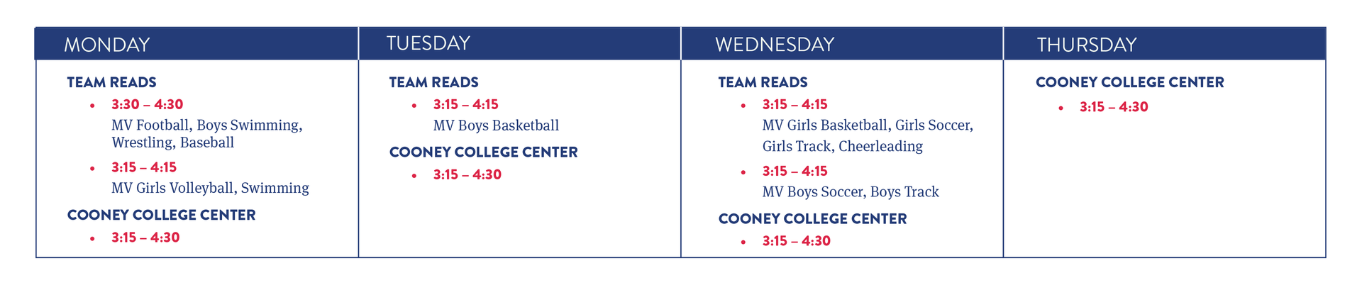2025-26 Program Schedule